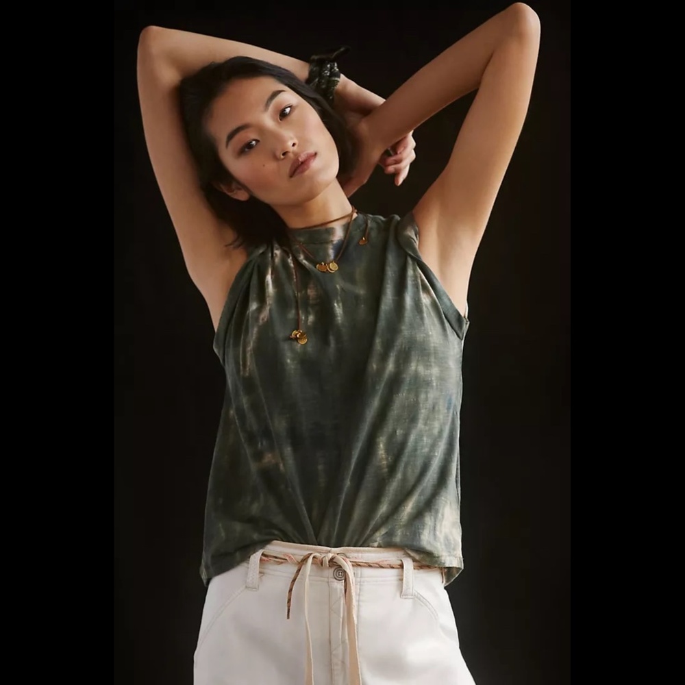 Anthropologie Pilcro Sustainable Roll Sleeve Tank